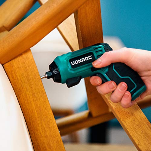 VONROC Tournevis Électrique Sans Fil – Léger et Puissant avec Éclairage LED & Mandrin Magnétique – 5Nm, USB-C, 14 Embout