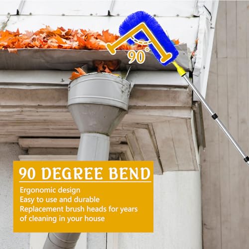 Outil de nettoyage de gouttière télescopique en acier inoxydable extensible, idéal pour nettoyer les feuilles, la neige 