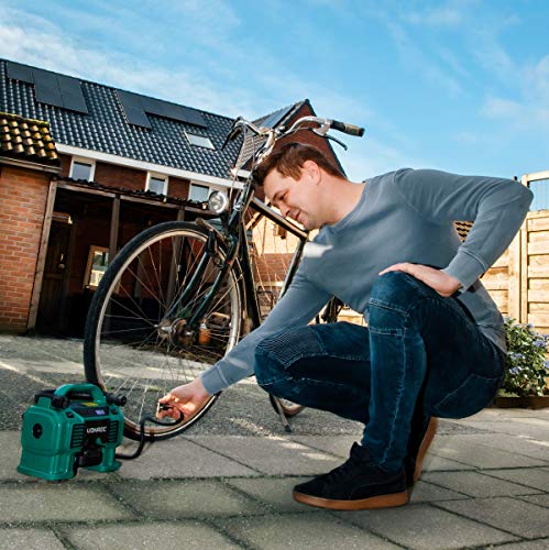 VONROC Compresseur à batterie 11 bar 20V |0Ah 2 Batteries – 12V allume-cigare, 5 adaptateurs + valve + réducteurs – Comp