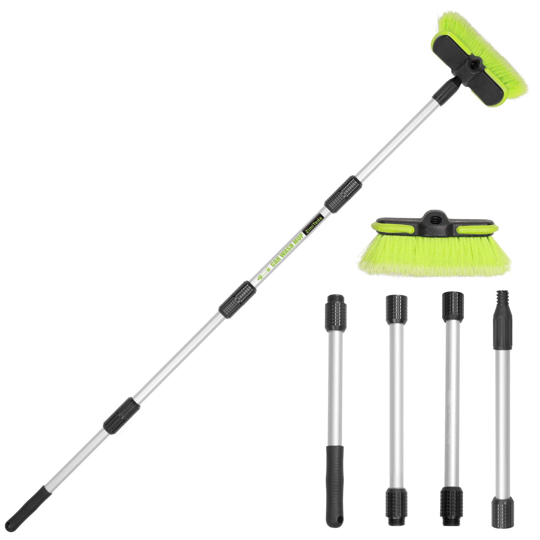 "Telescopique Brosse Lavage Voiture 165cm Poils Doux Kit Nettoyage Extérieur pour SUV Camion Caravane Déneigement"