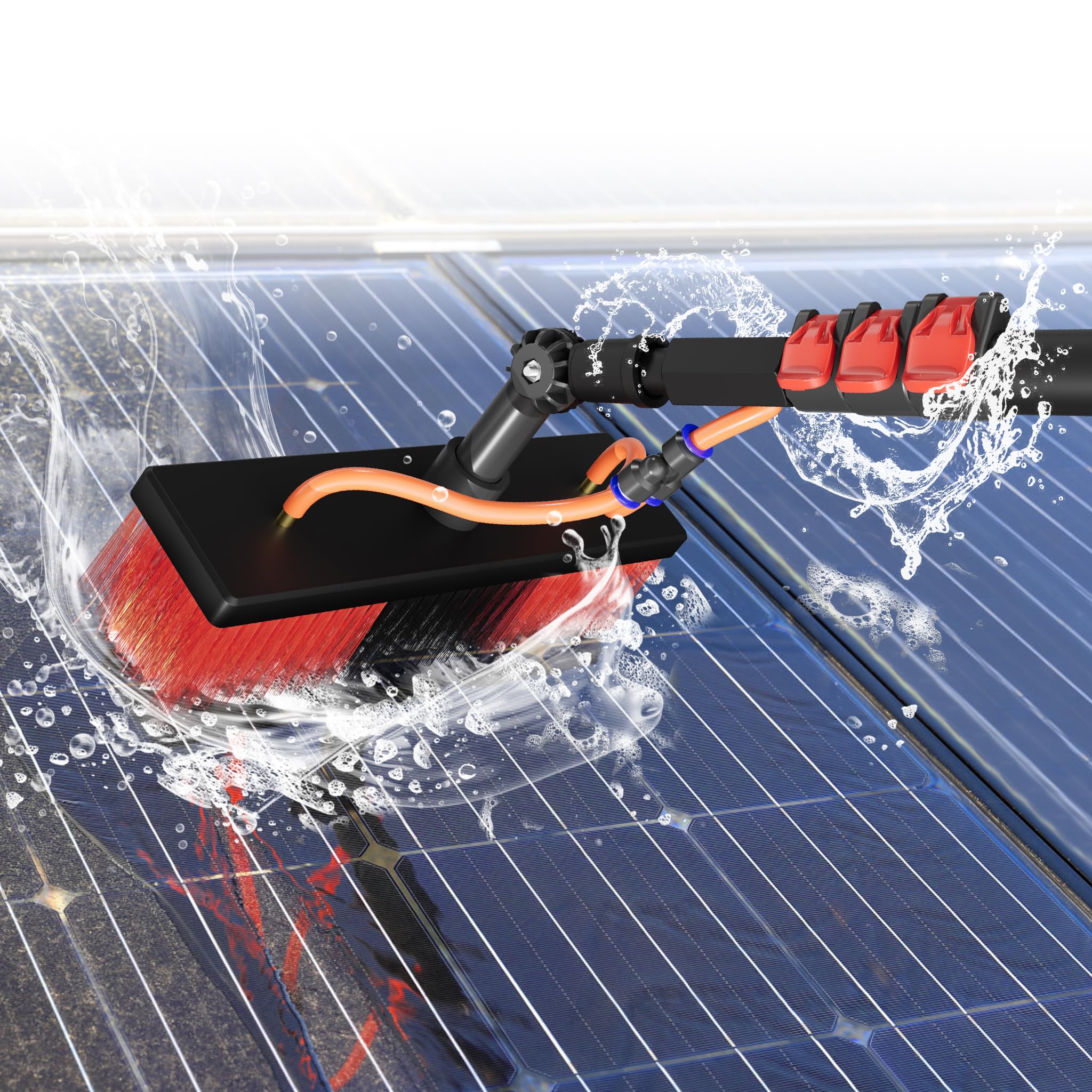 FIVMEN Brosse de lavage télescopique de 6 m avec manche télescopique et tête de 55 cm - Nettoyage professionnel pour fen